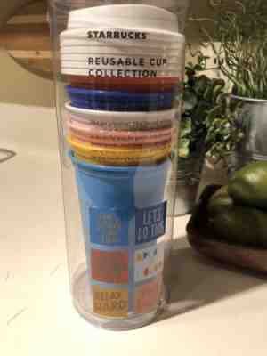 STARBUCKS 2018 REUSABLE SUMMER CUPS Limited Edition 6PC SET 16OZ  - Sold on eBay Nov, 23rd 2018 for $12.00