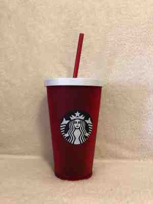 **Limited Edition** Starbucks Matte Shimmer Red Holiday Tumbler 16 oz  - Sold on eBay Nov, 23rd 2018 for $26.99