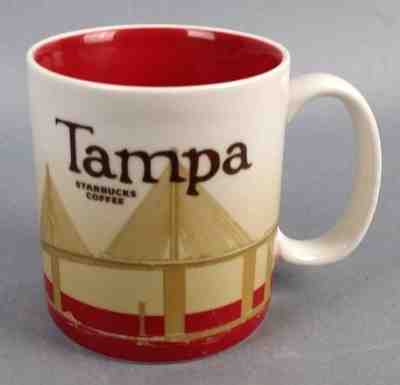 Starbucks Red 2012 Tampa Florida Limited Edition 16oz Mug City Skyline Bridge - Sold on eBay Nov, 22nd 2018 for $30.00