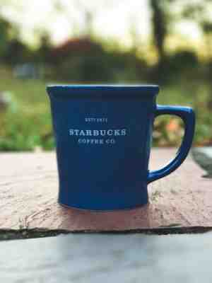 Starbucks Coffee Mug 2008 Est 1971 Dark Blue White Interior 18 oz - Sold on eBay Nov, 22nd 2018 for $32.00