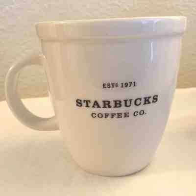 Starbucks 2001 Barista Abbey White Black Est 1971 Coffee Co. Mug 18 Oz  - Sold on eBay Nov, 20th 2018 for $12.00
