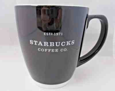 Starbucks Coffee Co Mug Abbey Black White Trim 2007 18oz Est d 1971 - Sold on eBay Nov, 19th 2018 for $14.99