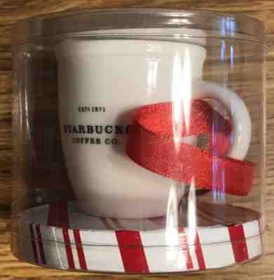 Starbucks Mini Abbey Ornament Ceramic White Christmas Holiday Est 1971 HTF New - Sold on eBay Nov, 6th 2018 for $19.99