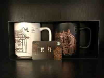 STARBUCKS 2018 1971 & 2018 RESERVE MILAN COLLECTOR MUG SET WITH GIFT CARD - Sold on eBay Nov, 5th 2018 for $38.00