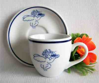 Starbucks 1994 Blue Cherub Angel Espresso Cup & Saucer, Rosanna Imports, Poland - Sold on eBay Nov, 22nd 2018 for $14.95
