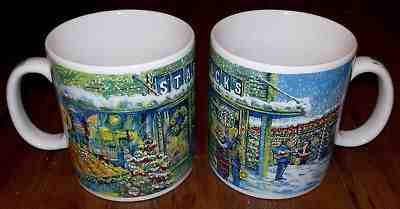 NEW Set 2 Starbucks 2000 Christmas Pike's Place Market 18 oz Ceramic Coffee Mugs - Sold on eBay Nov, 18th 2018 for $24.99