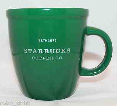 Starbucks 2001 Barista Abbey Dark Green Est 1971 16 oz Large Coffee Mug Cup - Sold on eBay Sep, 14th 2018 for $38.69