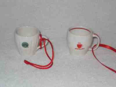 2 STARBUCKS  2003 COFFE  CUP ORNAMENTS - Sold on eBay Nov, 23rd 2018 for $12.99