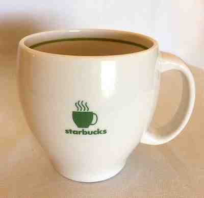 2003 Starbucks Barista Abbey White Coffee Mug Tea Cup Green Steaming Logo 14 oz - Sold on eBay Nov, 21st 2018 for $7.95