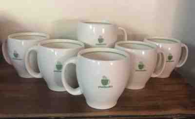 Starbucks 2003 Barista Abbey Mugs Steaming Cup White Green Stripe Espresso 6 - Sold on eBay Nov, 21st 2018 for $39.99
