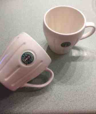 Lot Of 2 White 16 oz Starbucks Barista Mugs 2003 - Sold on eBay Nov, 20th 2018 for $20.00