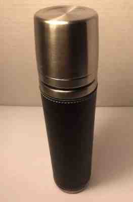 Starbucks Coffee Bullet Thermos 16 oz Brown Leather/Steel Barista Thermal  Flask