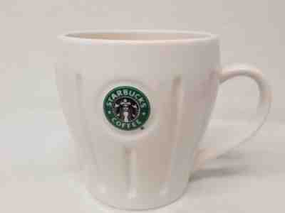 Starbucks 2003 Barista Coffee Mug White Ribbed Design Siren Mermaid Logo - Sold on eBay Nov, 18th 2018 for $17.99