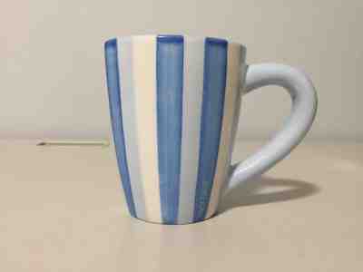 Starbucks 2003 Barista Coffee Mug - Blue and White Striped - Sold on eBay Nov, 18th 2018 for $5.99