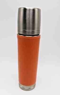 Starbucks Stainless Orange Leather Travel Coffee Thermos Tumbler 2004 Sleeve - Sold on eBay Nov, 20th 2018 for $16.95