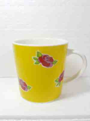 Starbucks 2004 Barista Coffee Mug Yellow Red Floral Rose Polka Dot Handle 16 oz. - Sold on eBay Nov, 20th 2018 for $13.50