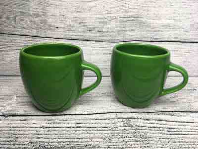 Starbucks 2005 Ceramic Solid Green Coffee Mug Cup 12oz Lot of 2 - Sold on eBay Nov, 23rd 2018 for $25.00