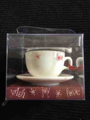 2005 Starbucks Christmas Ornament CAPPUCCINO CUP & SAUCER NIB - Sold on eBay Nov, 22nd 2018 for $5.00