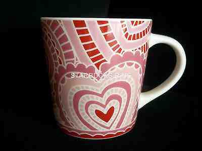 STARBUCKS COFFEE TEA 2005 PINK RED WHITE LACE VALENTINE HEART MUG CUP 16 OZ - Sold on eBay Nov, 21st 2018 for $8.99