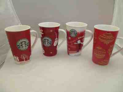 Lot of 4 Starbucks 16 oz Christmas / Holiday Mugs Cups (2006, 2009, 2010, 2015) - Sold on eBay Nov, 23rd 2018 for $19.99