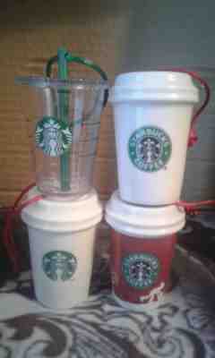 Starbucks Coffee Christmas Ornaments LOT Holiday 2006 & 2014 To Go Coffee Cups  - Sold on eBay Nov, 23rd 2018 for $18.00