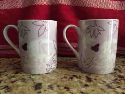 2 Starbucks Coffee Mugs Pink Purple Butterfly Flower 2006 12 Oz Ceramic - Sold on eBay Nov, 23rd 2018 for $10.00