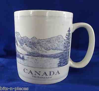 STARBUCKS 2006 large Coffee Mug CANADA THE MAPLE LEAF blue on white - Sold on eBay Nov, 22nd 2018 for $24.00