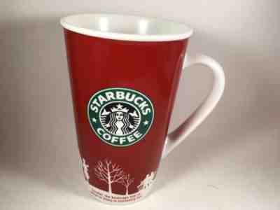 Starbucks Coffee HOLIDAY Mug 2006 Tall 16 oz Ceramic Christmas Winter Red White - Sold on eBay Nov, 22nd 2018 for $4.99