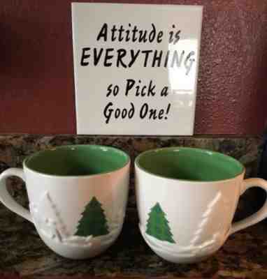 Starbucks Christmas 2006 Winter Trees Embossed Holiday 16 oz  Cup/Mug SET OF 2 - Sold on eBay Nov, 22nd 2018 for $19.09