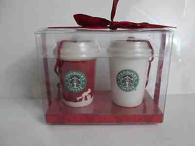 2006 Starbucks To Go Cup Holiday Ornaments Set of 2 Old Logo Red White Mermaid - Sold on eBay Nov, 21st 2018 for $7.00