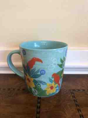 STARBUCKS 2006 TROPICAL PARADISE BIRDS FLOWERS PARROT MUG 17oz