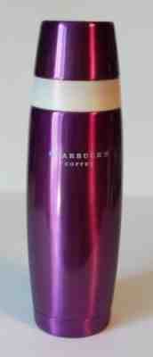 STARBUCKS 2006 Glossy Purple & White Stainless Steel 3-Pc Bullet Thermos ~ 16-Oz - Sold on eBay Nov, 20th 2018 for $7.95