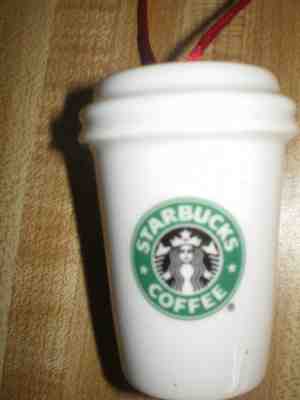 Starbuck Christmas Ornament 2006 EUC Ceramic Cup, 2.75" Tall - Sold on eBay Nov, 20th 2018 for $4.99