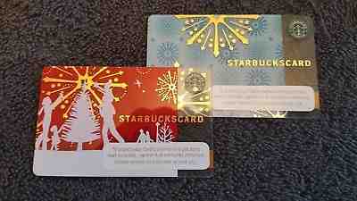 STARBUCKS 2006 Shiny and Mint Shimmerind Tree & Snowflake Gift Cards - Sold on eBay Nov, 19th 2018 for $4.44