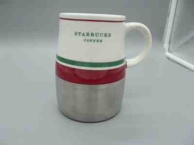 Starbucks, 12 fl oz Holiday Mug Red Green Stripes Stainless Bottom 2006 Rare - Sold on eBay Nov, 19th 2018 for $6.99