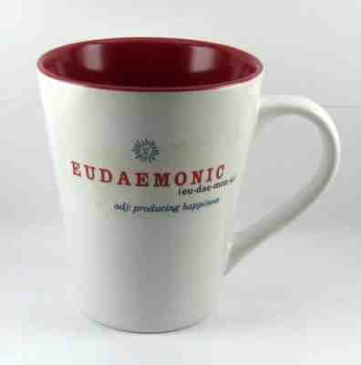 STARBUCKS COFFEE COMPANY Cup/Mug 13 oz EUDAEMONIC White/Red Graphic 2006 - Sold on eBay Nov, 19th 2018 for $18.96