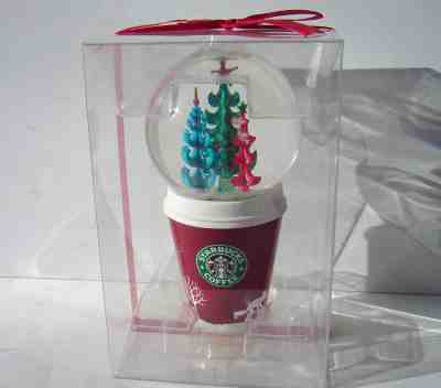 Starbucks 2006 Holiday Snow Globe Christmas Tree Red To Go Cup Coffee Boxed - Sold on eBay Nov, 18th 2018 for $10.00