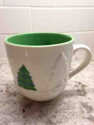 Starbucks 2006 Holiday Coffee Mug Christmas Trees 16 Fl. Oz. Green Interior - Sold on eBay Nov, 18th 2018 for $5.99