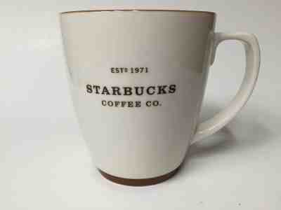 Starbucks Coffee Co. Off White With Brown Trim Mug Cup 2006 Oversized - Sold on eBay Nov, 18th 2018 for $9.99