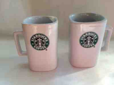 Pair 2007 Starbucks Square Coffee Mugs Cups Green Mermaid Design 12 fl oz - Sold on eBay Nov, 23rd 2018 for $8.00