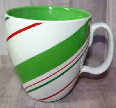 STARBUCKS CHRISTMAS HOLIDAY 2007 COFFEE MUG CUP CANDY STRIPE GREEN RED 12oz EUC - Sold on eBay Nov, 23rd 2018 for $19.99