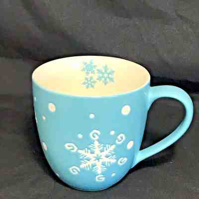 2007 Starbucks Embossed Christmas Holiday Blue Snowflake Mug 16 oz - Sold on eBay Nov, 21st 2018 for $12.99