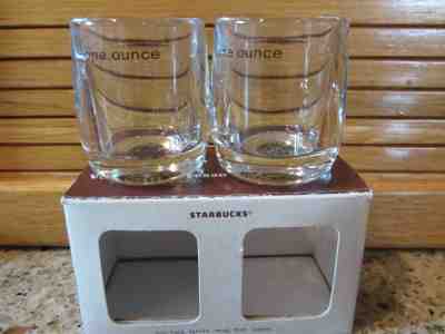 Starbucks 2007 set of 2 shot glasses One Ounce NEW - Sold on eBay Nov, 21st 2018 for $19.99