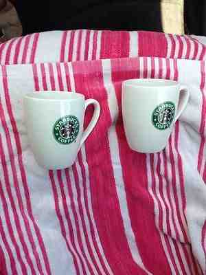 2 Starbucks Original White 2007 10oz Coffee Tea Mugs - Sold on eBay Nov, 19th 2018 for $13.95