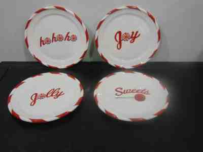 Lot of 4 Starbucks 2007 Holiday Appetizer Plates 6 1/2" Joy hohoho Jolly Sweets - Sold on eBay Nov, 19th 2018 for $20.00