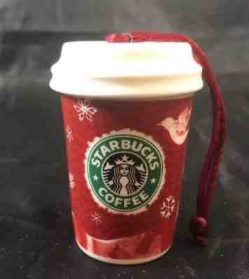 Starbucks 2008 Holiday Collection Classic Christmas Red Cup Ceramic Ornament - Sold on eBay Nov, 19th 2018 for $10.00