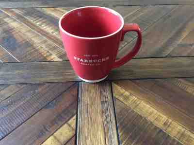 Starbucks 2008 16oz Red & White Abbey Coffee Mug - Sold on eBay Nov, 18th 2018 for $14.00
