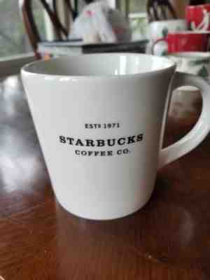 Starbucks 2010 Classic Coffee Mug White Bone China Black Lettering 20 oz - Sold on eBay Nov, 23rd 2018 for $15.00