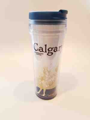 Starbucks Calgary Travel Tumbler Mug Global Icon Stampede Rodeo 2009  - Sold on eBay Nov, 22nd 2018 for $9.50