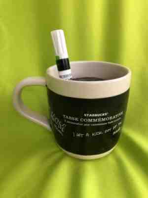 Starbucks Celebration Black White Chalkboard Mug 2009 18 Oz *with pen - Sold on eBay Nov, 22nd 2018 for $24.00